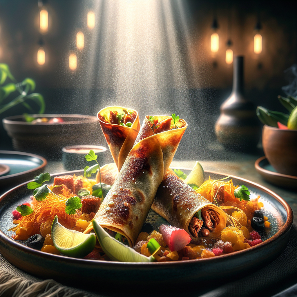 Crispy Chicken Flautas with Melted Cheese, Classic Mexican Style